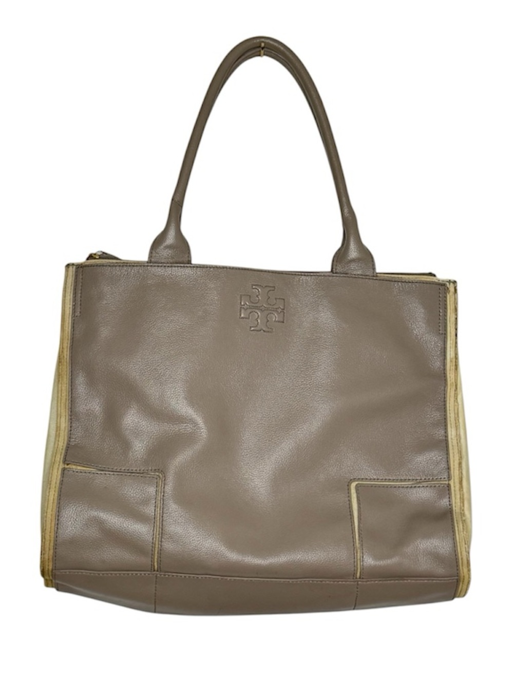 Tory Burch Ella Leather And Canvas Tote Bag